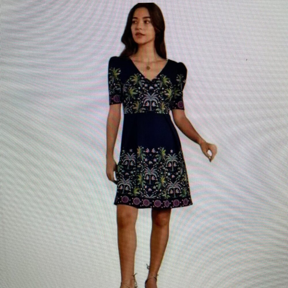 Boden dress--navy blue with pattern size 12